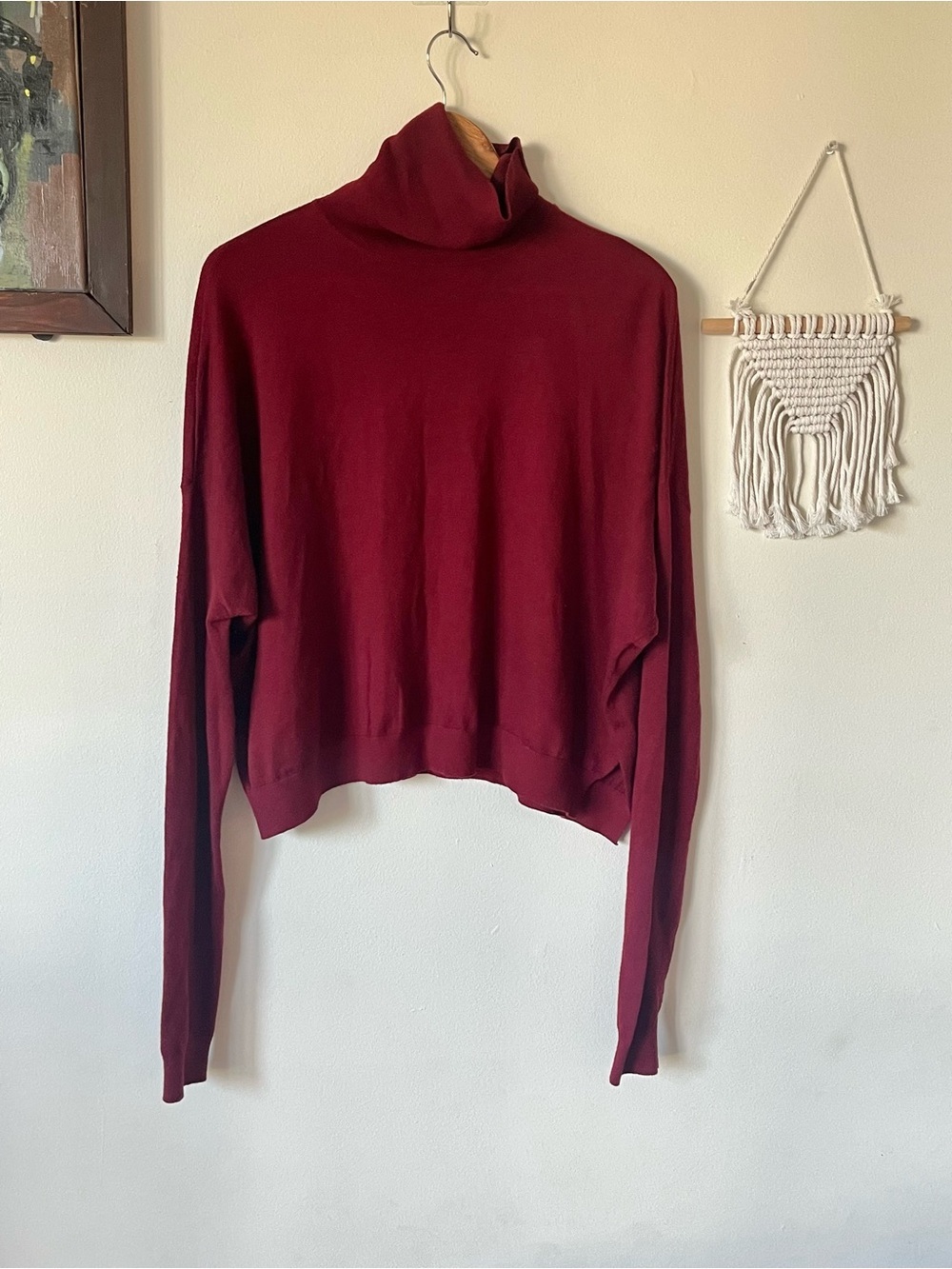 Angeleye Burgundy wool blend Turtleneck Sweater- Medium PTP 26 inch